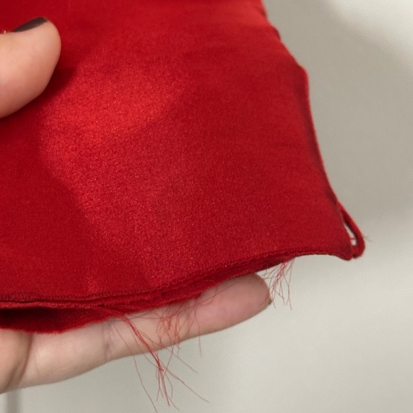 Vintage 70's 80's Christian Dior Tricots et Coordonnés Red Silk Blouse Tie 44 12 - Picture 3 of 10